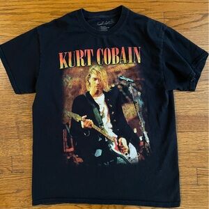 Kurt Cobain Black Short Sleeve Crewneck T-Shirt